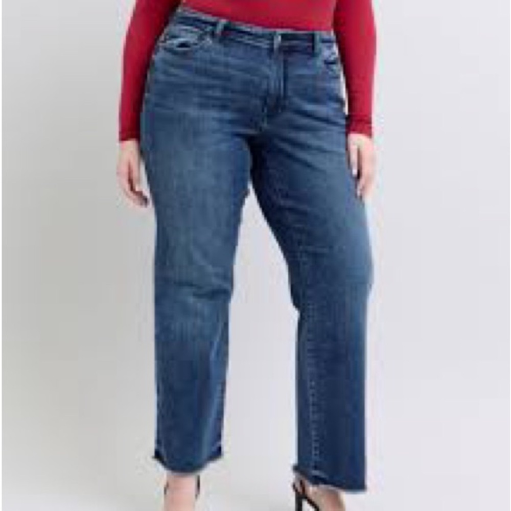 Judy Blue Ankle Jeans Womens size 18W Stretch Blue Denim High Rise Trendy Fit - Picture 4 of 10
